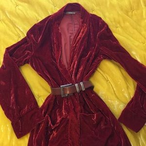 Crushed velvet boho long cardigan sweater M